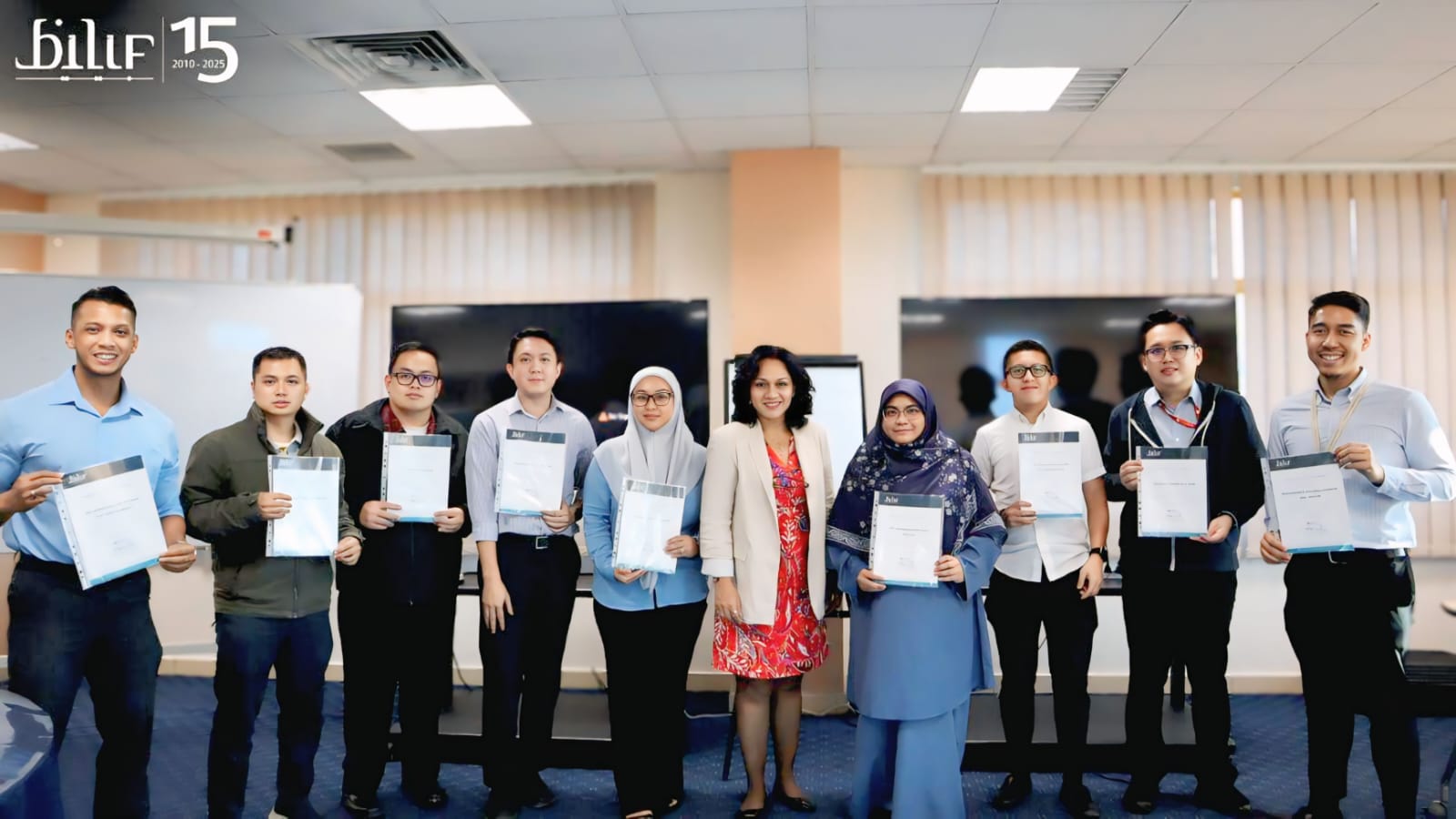 BIBF training cohort with certificates, Brunei